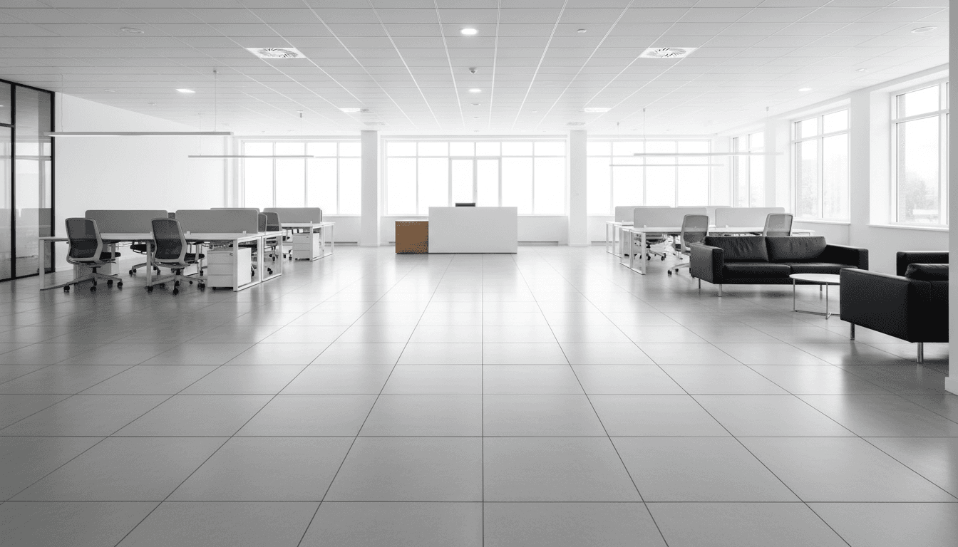 Quality flooring materials and professional installation workspace